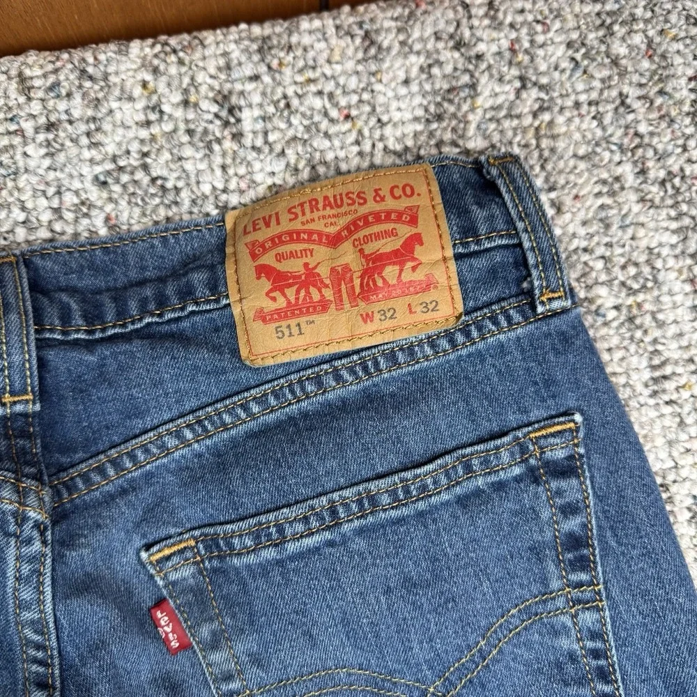 Levi's 511 Jeans Mens 32x32 Fits 31x30 Straight Leg Blue Denim Workwear